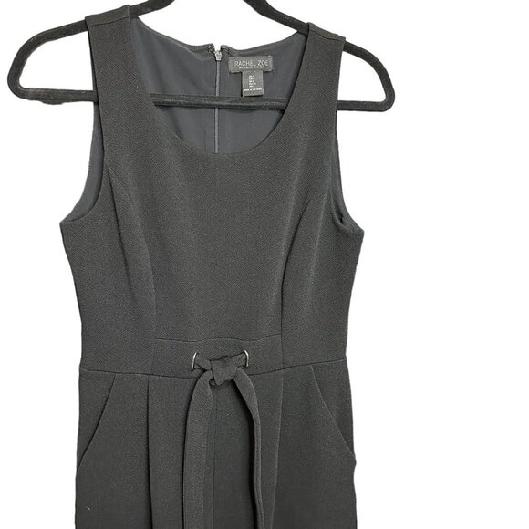 Rachel Zoe Scoop Neck Pull On Cropped Wide Leg Jumpsuit Black Women's Size 4 - Picture 4 of 8